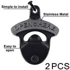 Black Beer Bottle Cap Opener Wall Mounted  Stainless Cooler Mounted Soda Top    