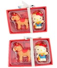 Set Of 2-blue Sky Clayworks Western Hello Kitty Cowgirl   Horse Salt pepper  Nib