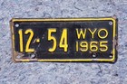 1965 Wyoming Motorcycle License Plate   12 - 54