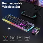 Wireless Gaming Keyboard And Mouse Combo  Rgb Black Keycaps   Metal Gray 