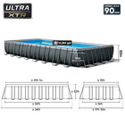 Intex 32  X 16  X 52  Ultra Xtr Rectangular Above Ground Pool  Gray  open Box 