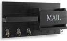 Mail Organizer For Wall Mount     Key Holder With Shelf Includes Letter Black 