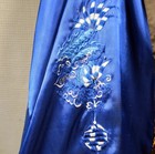Reversible Blue black Embroidered Kimono W  Waist Tie