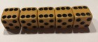 5 Dark Butterscotch Bakelite 5 8    Vintage Dice  tested 