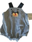Nwt Disney Baby Winnie The Pooh Retro Blue White Gingham Romper Overalls 6-9mo