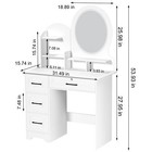 Vanity Table With Mirror Led Lights Bedroom Makeup Dressing Desk 4 Drawer Woman