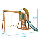 Wooden Swing Set Outdoor Playground Slide Chalk Wall Sandbox Rockwall Backyard