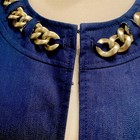 Nwt Rqt Silver Chain Collared Denim Jacket