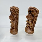 Set  2  Vtg Coco Joe s Lucky Tiki Figure Pomaikai Hapa Wood Good Luck Hawaii