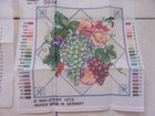 Lot Of 4 Vtg Dmc Leisure Arts Germany Needlepoint Canvases  Floral  Fruit  Cat