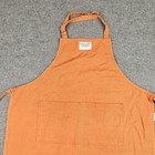 Williams Sonoma Orange Cotton Adult Bib Apron One Size Pocket Kitchen Cook Chef