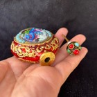 Antique Chinese Snuff Bottle For Collection Inlaid Painted Noctilucent Ornaments