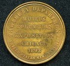 1893 World s Columbian Exposition - Chicago U s  Mint Bronze Medal   38mm