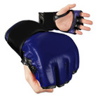 Martial Sports Ultimate Mma Combat Gloves For Grappling In Genuine Leather  Blue
