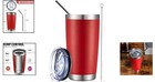 20oz Travel Mug - Double Wall Vacuum Insulated Stainless Steel Tumbler In Red