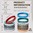 Bible Verse Bracelets 24pc Scripture Silicone Wristbands Christian Motivational