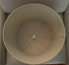Linen Rolled Edge Drum Lamp Shade 17x15x12  white 