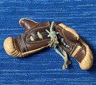 Vintage Miniature Leather Boxing Gloves 3  Brown Tan Boxer Decor Mini Lace 24b