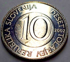 2002 Slovenia 10 Ten Tolarjev - Km 41 - 22mm - Horse - Braille Coin
