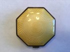 Vintage La Mode Guilloche Enamel 8-sided Rose Compact W 2 Sections puff mirror
