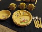 Vtg Pfaltzgraff Selandia Bunny Child Dish Set W placemat Plate 24-pc Set Easter 