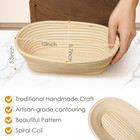 2 Pack Oval Banneton Proofing Basket Set  10 Inch Natural Rattan Bread Baskets