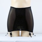 Luxallacki Open Bottom Girdles Lace Panel 6 Straps Garter Belt Underwear