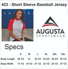 Augusta 423 - Baseball Jersey Shirt  Short Sleeve