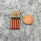 Vintage Olympic Usa Enamel Pin Hat Tie Lapel Pin Gold Tone American Flag Stars