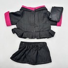 Build A Bear Rare Black Pink Pin Stripe Business Suit Purse Handbag Teddy Outfit