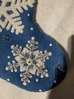 Completed Bucilla Felt Christmas Stocking   glittering Snowflakes   18 