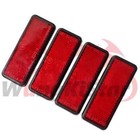 Motorcycle Red Rectangle Reflectors Warning Reflector Bolt Bike Reflective Plate