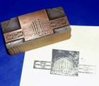 Vintage antique  mellbank Group Federal Reserve  Wood And Copper Printers Block