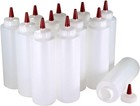 Condiment Squeeze Bottles 16oz Wide Mouth Empty Squeeze Bottle Set With Red T   