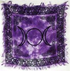 Violet Triple Moon Altar Cloth  18 18   Fringed 