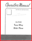 Ih Mccormick 34-f301 Rollover 2 Way Disc Plow Manual 2pt Fast Hitch Farmall