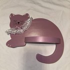 Vintage Hand Painted Wood Cat Shelf Grandma Core Folk Art Wall Hanging Decor