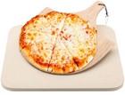 Pizza Stone Set With Pizza Peel   Cutter     Cordierite Baking Stone 15 x12 x0 6 