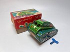 Vintage Yonezawa Occupied Japan Tumbling Tank Wind Up Litho Tin Toy W key   Box