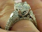 4 Ct Round Cut Moissanite Halo Wedding Engagement Ring Real 925 Sterling Silver