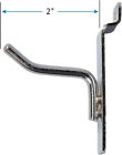 100 Chrome 2  Slatwall Metal Peg Hooks Slat Wall Display 6mm Diameter Tubing