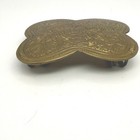 Vintage Brass Belt Buckle Unisex Os Gold Good Floral Etched India Bp 1018 Rose