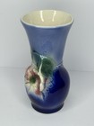 Vintage Royal Copley Pink Dogwood On Blue Vase Mid Century American Art Pottery