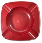 Vintage Mid Century Modern Mcm Red Hard Plastic Ashtray Bolta Products 4   x4   