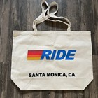 New Aviator Nation White Cream Canvas Logotote Shoulder Bag Travel Beach Gift