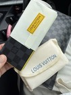 Louis Vuitton Leather Card Holder Black yellow