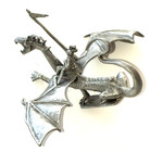 Rawcliffe Pewter Dragon With Rider Figurine  Please See All Pics For Detail