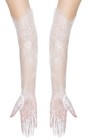 Women s Long Lace Floral Gloves Mesh Tulle Sheer Wedding Elbow Length Opera P   