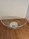 Mcm Leonard Vintage Silver Plated Open Wire Oval Fruit Bread Basket