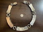 Vintage Bayanihan 925 Sterling Silver Ribbed Link Collar Choker Necklace